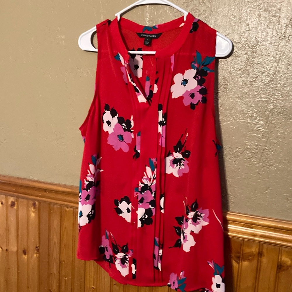 41 Hawthorn Red Floral Blouse